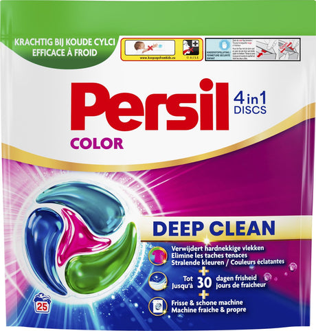 Krążki Persil kolor - kapsułki z detergentem - 4 w 1 - krążki - pranie kolorowe - 5 x 25 prań