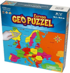 Geotoys Geopuzzle mapa świata Europa - 58 elementów układanki