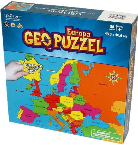 Geotoys Geopuzzle mapa świata Europa - 58 elementów układanki
