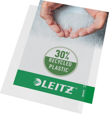 Torba wystawowa najwyższej jakości Leitz – 30% przedkonsumenckiego plastiku pochodzącego z recyklingu – a4 – 100 sztuk – przezroczysta