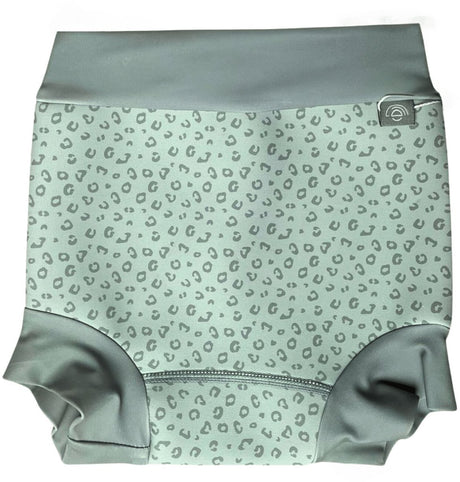 Swim essentials - baby swim diaper - green - leopard print - neoprene
