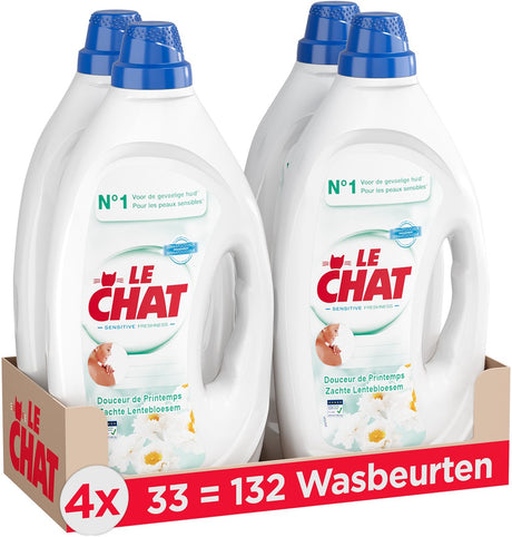 Le Chat Gel Sensitive Freshness - płynny detergent - odpowiedni do wszystkich rodzajów prania - opakowanie ekonomiczne - 4 x 33 prania