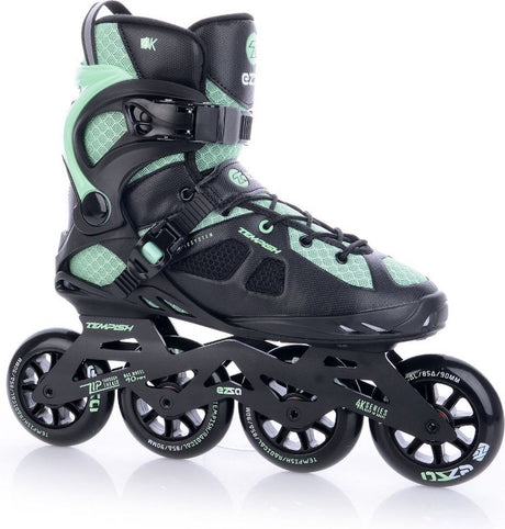 Rolki damskie Tempish ezza 90 - koła 4x90mm - rolki fitness - czarno-zielone - rozmiar 38