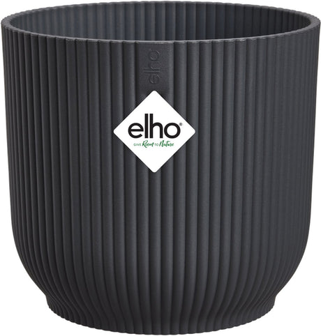 Elho vibes składane okrągłe 14 - doniczka wewnętrzna - 100% plastiku pochodzącego z recyklingu - ø 14,1 x wys. 12,9 cm - antracyt