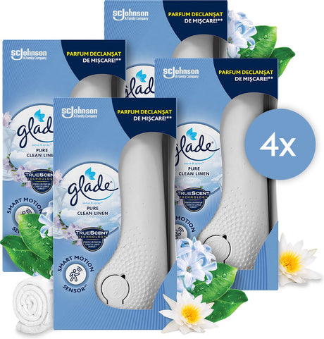 Uchwyt na spray Glade Sense czysta czysta pościel 4 x