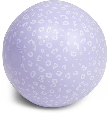 Niezbędnik do pływania - piłka plażowa - 51 cm - liliowy - wzór w panterkę - nadmuchiwana piłka