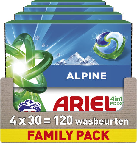 Saszetki do prania Ariel 4w1 Alpine - 4 x 30 prań