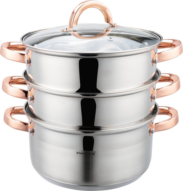 Klausberg 7732 - stoompan - 4 delig - 22 cm - rvs - alle warmtebronnen