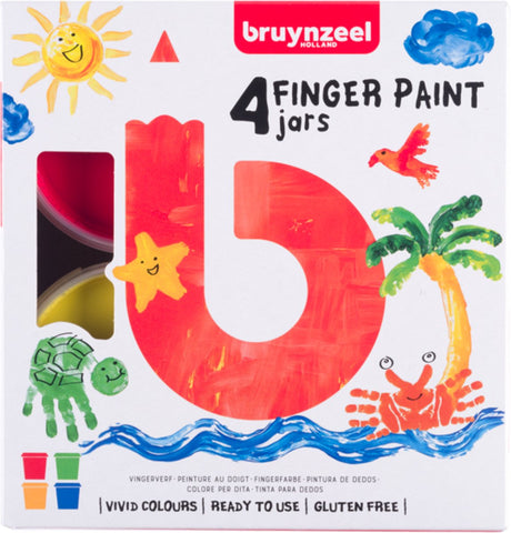 Zestaw farb do palców na bazie wody Bruynzeel | 4 x 85 ml