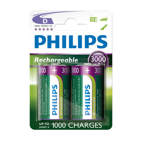 Sprzedaż akumulatorów w Europie akumulatory philips akumulator nimh d hr20 3000mah, 2 szt.