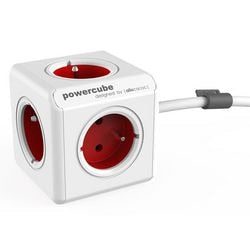 Listwa zasilająca allocacoc powercube biało-czerwona