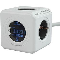 Listwa zasilająca Allocacoc Powercube Monitor biało-szara