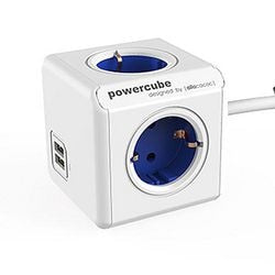 Listwa zasilająca allocacoc powercube biało-niebieska
