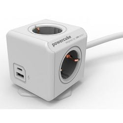 Listwa zasilająca allocacoc powercube biało-szara