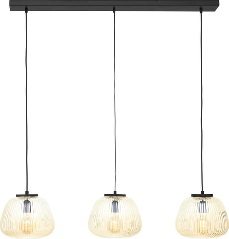 Brilliant kaizen - lampa wisząca - 3-punktowa wiązka światła - szkło - 3xe27 max 40w - bursztynowo-czarny