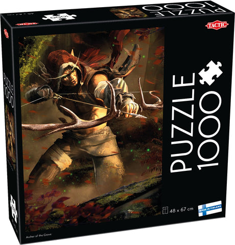 Taktyczny łucznik gaju – puzzle – 1000 elementów – epicki łucznik fantasy – mistyczna leśna przygoda – wysoka skandynawska jakość