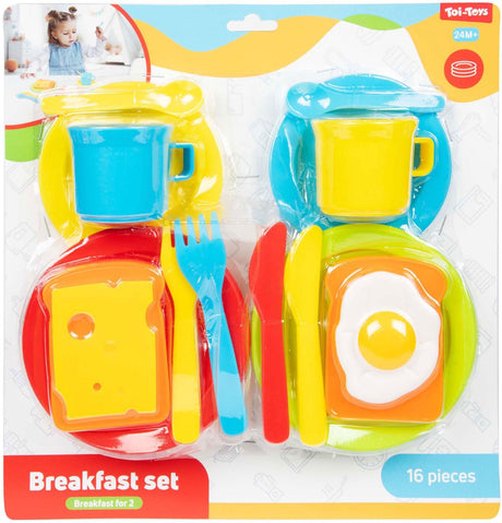 Zestaw śniadaniowy Toi-toys do domowego jedzenia, 16 sztuk.