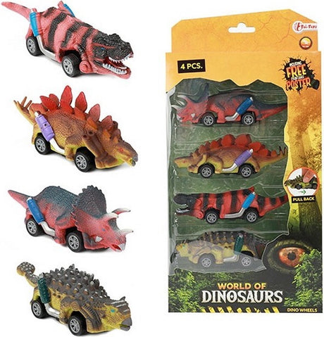 Toi-zabawki świat dinozaurów samochód terenowy dino, 4 szt.