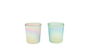 Tealight holder luster glass 5.5x5.5x6cm mixed