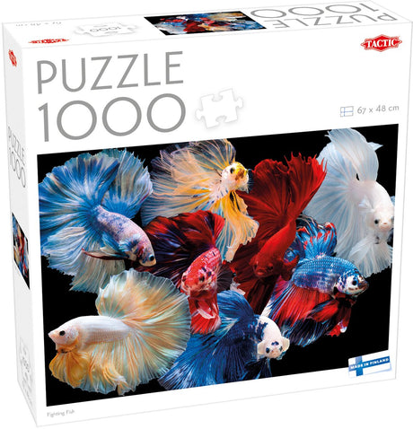 Taktyczna walka z rybami – puzzle – 1000 elementów – kolorowa ryba betta – spektakularne zdjęcia podwodne – wysoka skandynawska jakość