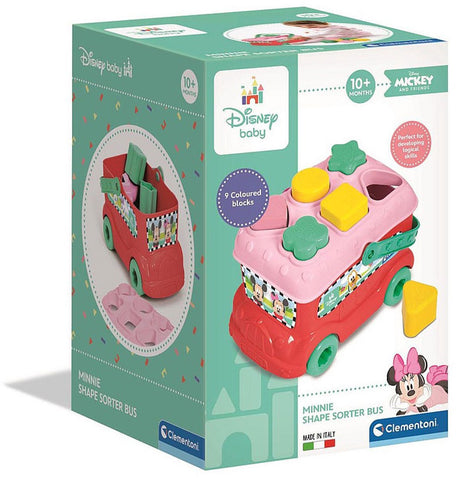 Clementoni baby – pudełko w kształcie myszki Minnie – pudełko na klocki – zabawki dla niemowląt – klocki dla dziecka od 10 miesiąca