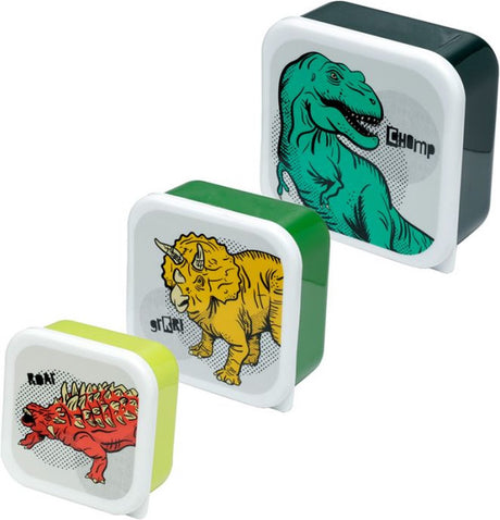 Pudełko na lunch Puckator - pudełka na przekąski - dino - zestaw 3 szt. -