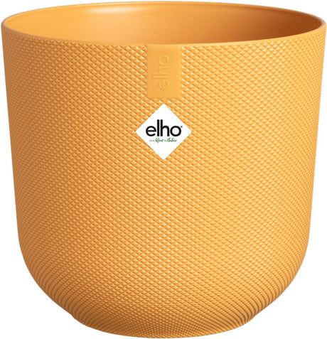 Elho jazz rond mini 9cm - kleine bloempot voor binnen - 100% gerecycled plastic - ø 9.2 x h 8.5 cm - amber geel