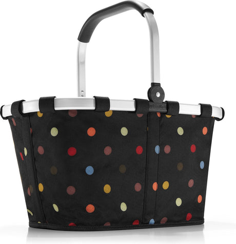 Kosz na zakupy typu carrybag Reisenthel - 22 l - kropki czarne