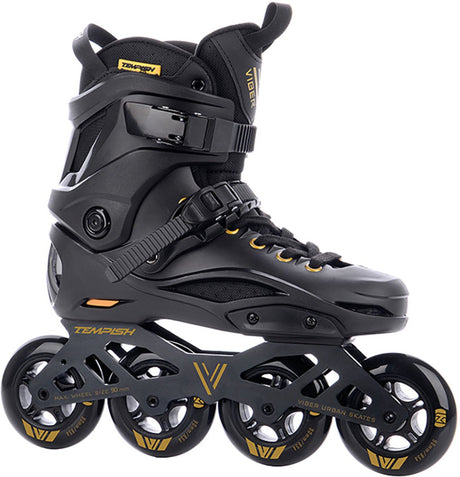 Tempish Viber l.e. Rolki inline 90 dla dorosłych - koła 4x90mm - łyżwy szybkie fitness - czarne złoto - rozmiar 43