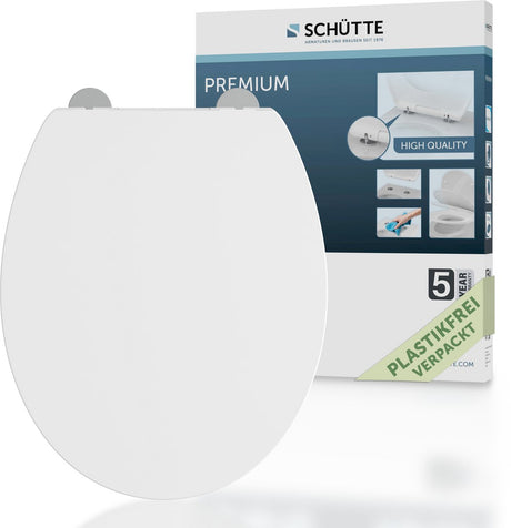 Deska sedesowa Schütte 82630 slim biały duroplast - z hamulcem opadającym - zdejmowana - nośność do 250 kg
