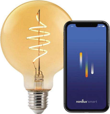 Nordlux g95-źródło światła-smart-filament-e27-złoto-deco spirala-2200k