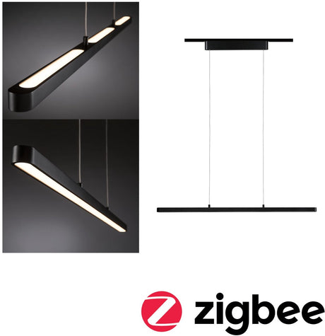 Wisiorki Paulmann Urail Smart Home Zigbee 3.0 Lento 3x600lm 3x13,5W Przestrajalny Biały Możliwość ściemniania 230V Czarny Mat