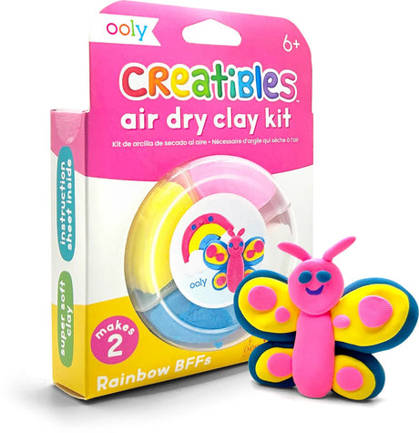 Ooly - kreatywnie - mini zestaw do suszenia na powietrzu glinki - tęczowe bff's - 4 kolory gliny