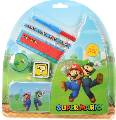 Undercover GmbH Zestaw szkolny Undercover Super Mario - 7-częściowa puszka z papeterią.
