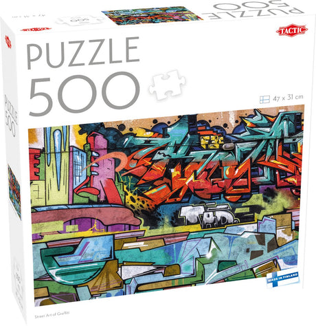 Taktyczny street art lub graffiti – puzzle – 500 elementów – kolorowe graffiti Street art – sztuka miejska i sztuka ścienna – wysoka skandynawska jakość
