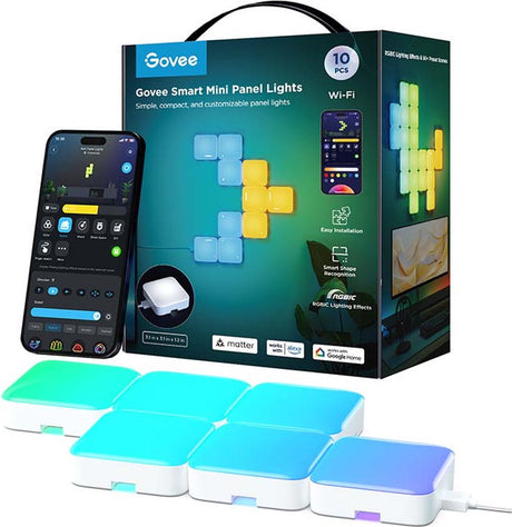 Inteligentne panele ścienne Govee Matter rgbic - 10 mini paneli