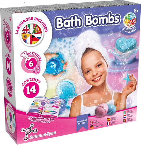 Science 4 you science4you bomby do kąpieli - zestaw eksperymentalny - zestaw do robienia bomb do kąpieli dla dzieci od 8 lat - 6 eksperymentów - zestaw naukowo-edukacyjny