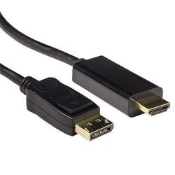 Kabel przejściowy Displayport męski na HDMI-A męski akt ak3990 czarny