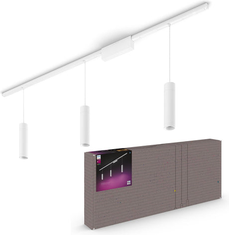 Oświetlenie sufitowe Philips Hue Perifo - światło białe i kolorowe - 3 lampy wiszące - białe - zestaw podstawowy