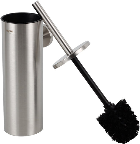 Hush. living hush living - toiletborstelhouder met borstel - wandmontage - inclusief bevestigingsmateriaal - uitneembare binnenbak - rvs