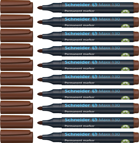 Przybory do pisania Schneider Marker permanentny Schneider - maxx 130 - okrągła końcówka - brązowy - szerokość linii 1-3 mm - 10 sztuk - s-113007-10