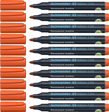 Przybory do pisania Schneider Marker permanentny Schneider - maxx 130 - okrągła końcówka - pomarańczowy - 10 sztuk - szerokość linii 1-3 mm - s-113006-10