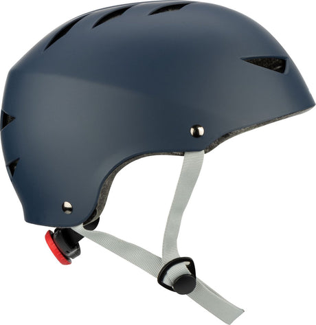 Kask do skateboardingu Nijdam z regulacją - niebieska smuga - rozmiar s - niebieskoszary