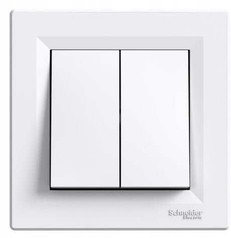Schneider electric asfora - podwójne przełączniki - biały - 10a - 250v