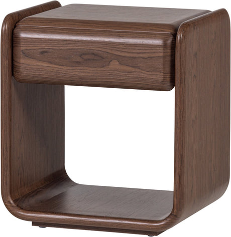 Woood elura nachtkastje met lade - hout fineer - bruin - 50x40x40