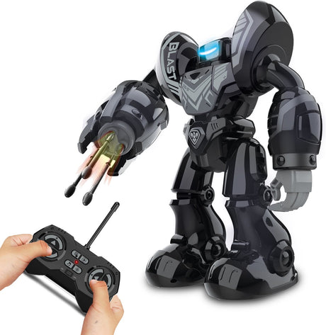 Robot Silverlit robo blast black - sterowany robot-zabawka ze strzelającą pięścią - wysokość 34 cm