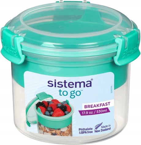 Sistema to go miska śniadaniowa z przegródką śniadaniową miętowo-turkusową 530ml