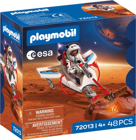 Playmobil kosmiczny szybowiec kosmiczny esa | astronauta - pojazd latający z funkcją strzelania i ramieniem chwytającym | eksploracja kosmosu w przedszkolu | wysokiej jakości zestaw zabawek | zabawa dla dzieci od 4 lat | 72013