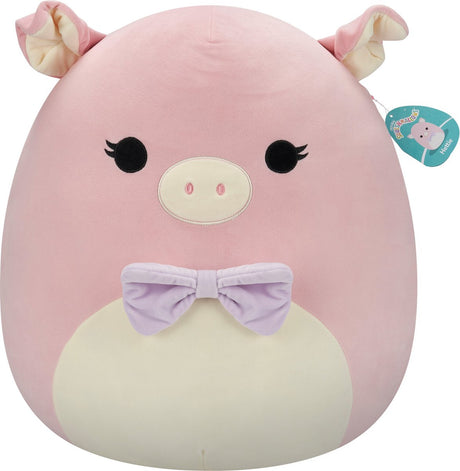 Squishmallows - hettie - różowa świnka z fioletową muszką 50cm plusz