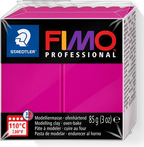 Fimo professional 8004 - utwardzana w piecu, profesjonalna glina modelarska - blok 85 g - magenta